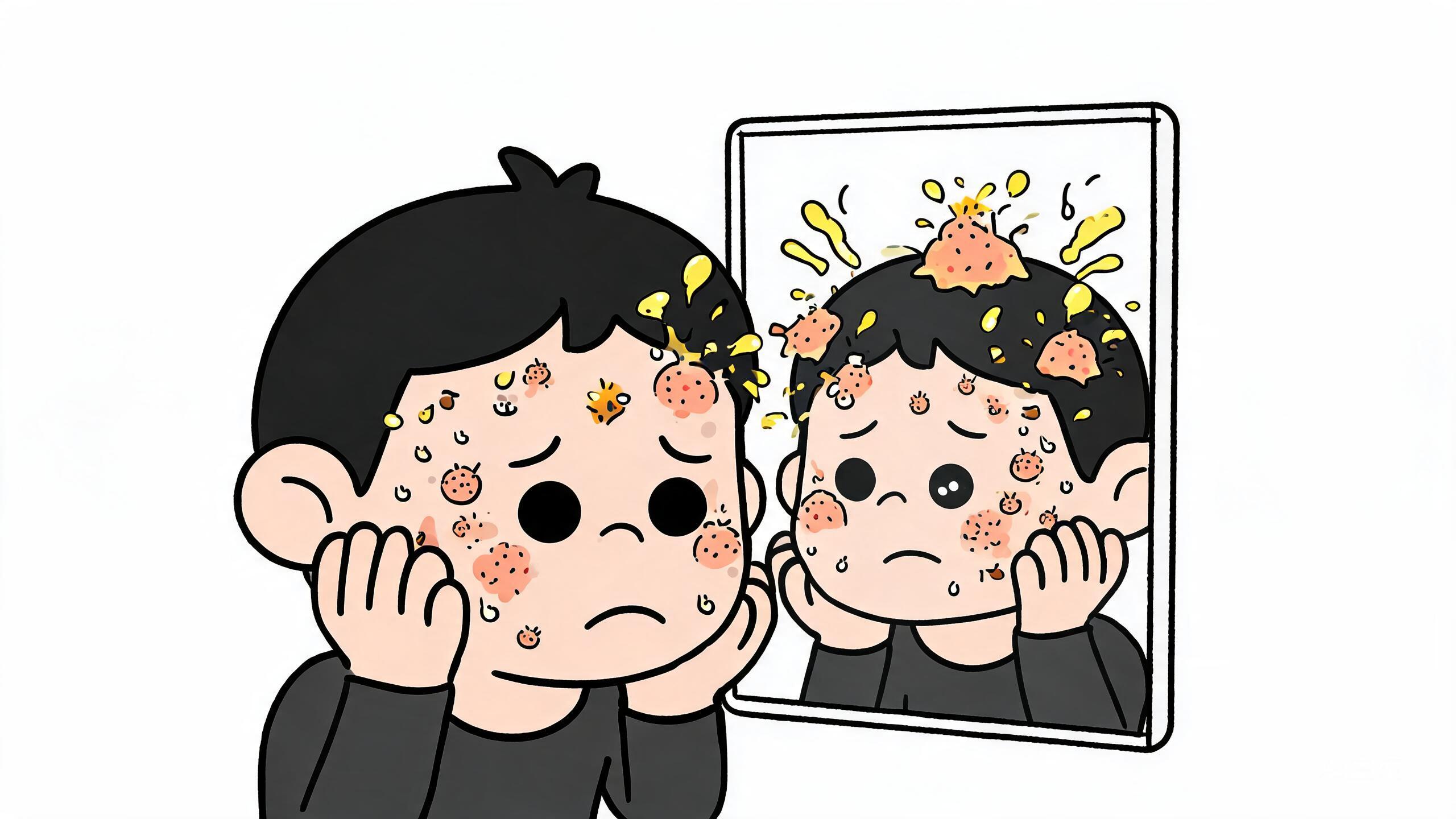 长毛长痘